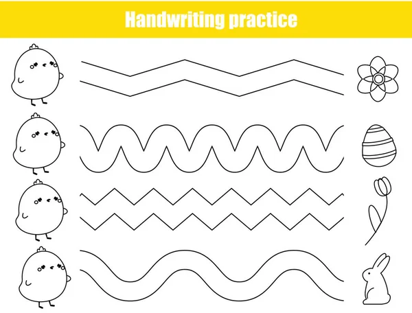 Fiche Pratique Écriture Jeu Éducatif Pour Enfants Compétences Base Écriture — Image vectorielle