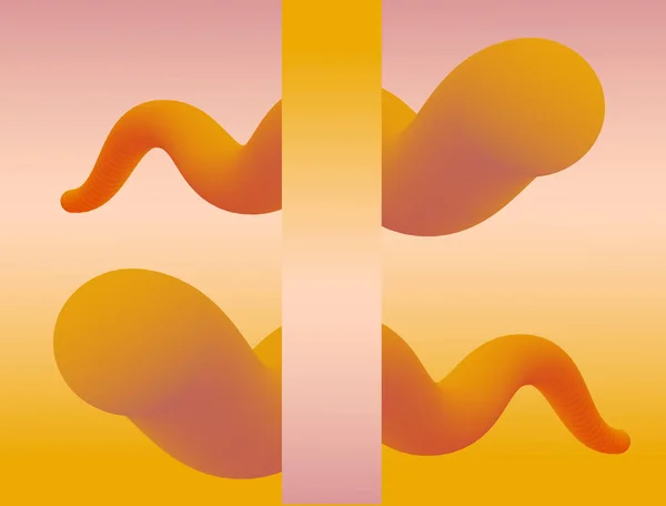 Fundo abstrato com formas de gradiente de fluido ondulado 3d. Cores laranja macio — Vetor de Stock