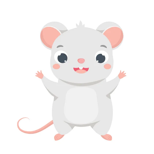 Ratón de dibujos animados. Lindo personaje de ratas. arte clip vectorial de roedor animal — Vector de stock