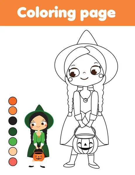 Jogo educativo para crianças, página para colorir da linda rainha dos  desenhos animados, princesa linha arte, folha de trabalho para impressão de  halloween