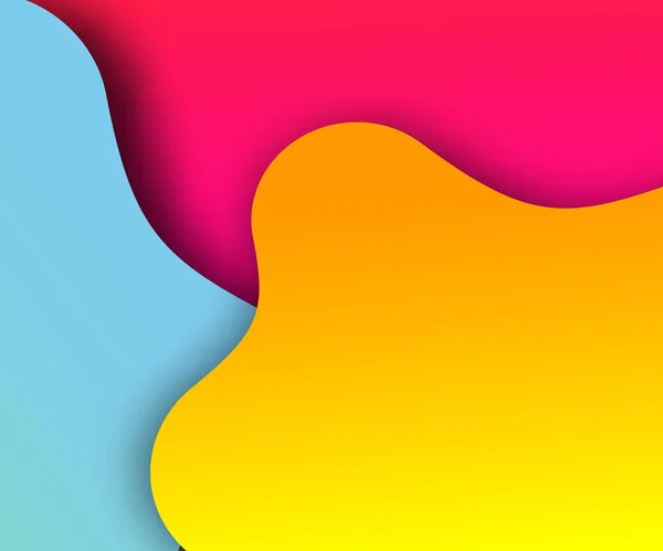 カラフルな流体形状の背景 ピンク 黄色の鮮やかな背景 アブストラクトバナーテンプレート — ストックベクタ