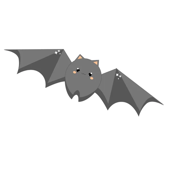 Kawaii Denevér Aranyos Szimboló Halloween Téma Design — Stock Vector