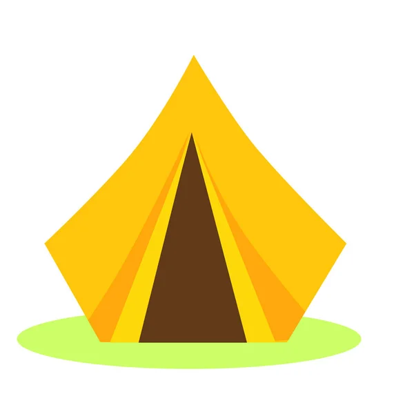 黄色的露营帐篷旅游和远足设计中的孤立向量图标 — 图库矢量图片