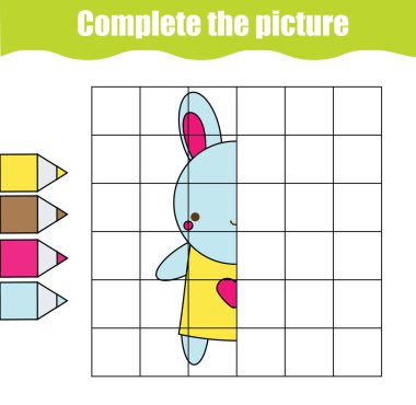 Güzel dondurma külahı. Izgara resim tam. Eğitici çocuklar oyunu. yeni yürümeye başlayanlar için öğrenme etkinliği