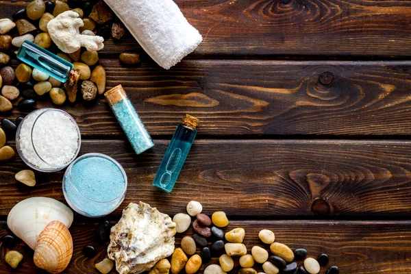 Gelächter aus dem blauen Meer Wellness-Kosmetik. Ansicht von oben — Stockfoto