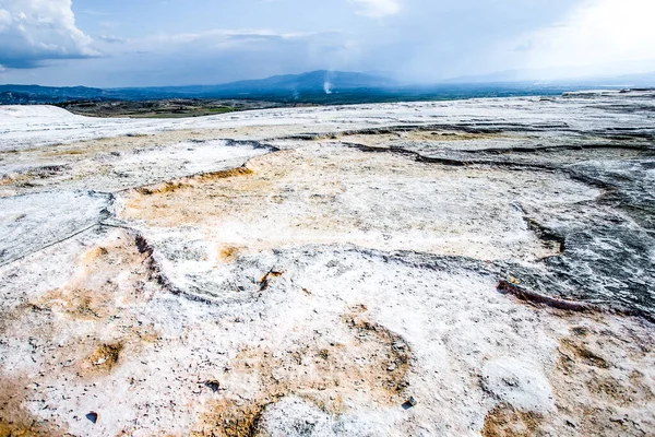 White textured wall on the travertine hill — Stock Photo, Image