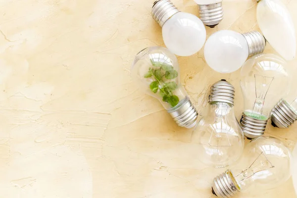 Light bulb with green grass - renewable energy eco concept