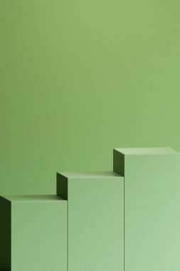 Ürün tanıtımı için basamaklı minimalist bir stüdyo.