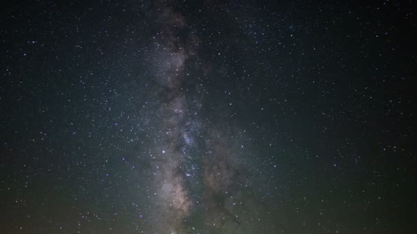 Млечный Путь Галактика Аквариумы Метеоритный Дождь Время Лапса Восход — стоковое видео