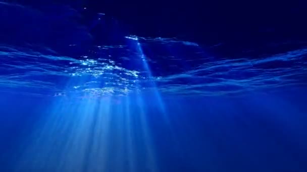 Schleife Unterwasser Ozean Sonnenlicht Animation — Stockvideo