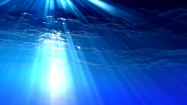 Loop Animazione Subacquea Della Luce Solare Dell Oceano — Video Stock