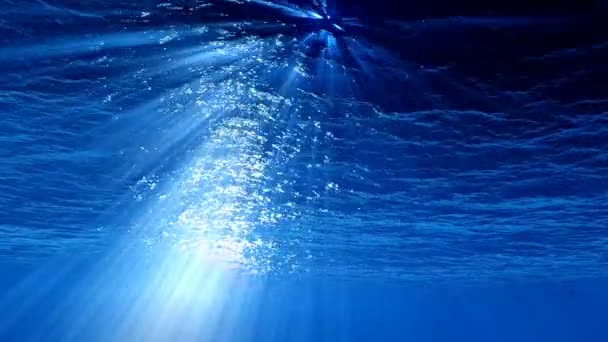 Schleife Unterwasser Sonnenlicht Animation — Stockvideo