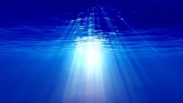 Schleife Unterwasser Ozean Sonnenlicht Animation — Stockvideo