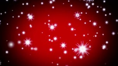 Büyük Kar Taneleri Canlandırma Döngüsü Noel Arkaplanı Kırmızısı