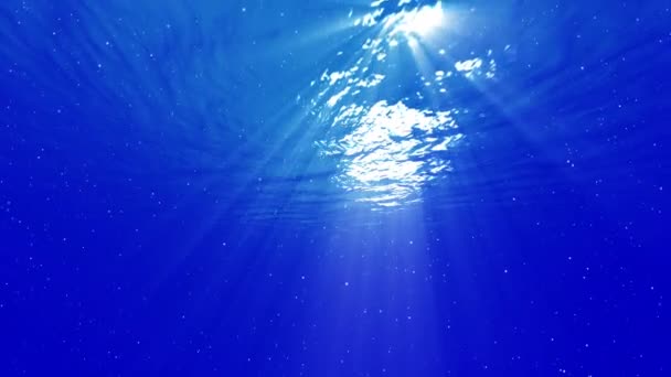 Unterwasserblasen Und Animationsschleife Für Sonnenstrahlen — Stockvideo