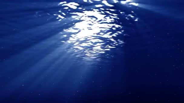 Unterwasserblasen Steigen Und Sonnenstrahlen Animationsschleife — Stockvideo