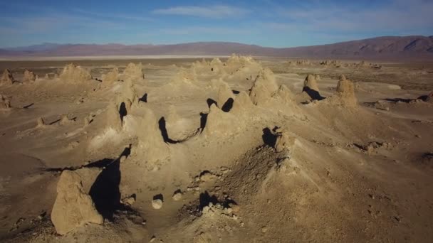 Trona Pinnacles Rock Formation Mojave Desert Death Valley California Daytime — Stock Video
