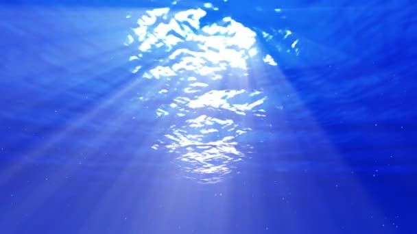 Podwodne Bąbelki Wschodzące Promienie Słoneczne Animacja Pętli — Wideo stockowe