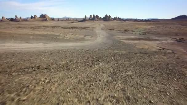 Trona Pinnacles Rock Formation Mojave Desert Death Valley California Daytime — Stock video