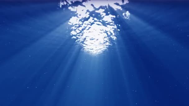 Podvodní Bubliny Stoupající Sluneční Paprsky Animační Smyčka — Stock video