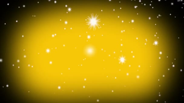 Copos Nieve Animación Loop Fondo Amarillo — Vídeo de stock