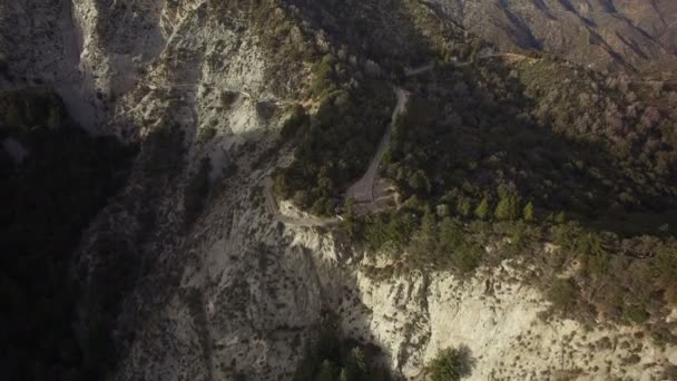 Mountain Ridges Aerial Shot Forest Cliff Bird Eye View — Stock video