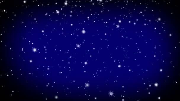 Schneeflocken Animation Schleife Hintergrund Blau — Stockvideo