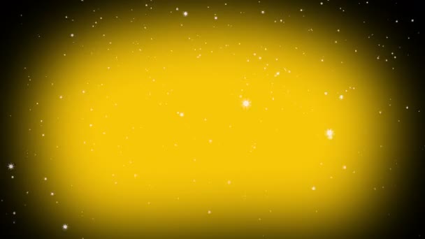 スノーフレークアニメーションループの背景黄色 — ストック動画