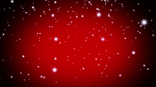 Fiocchi Neve Animazione Loop Natale Sfondo Rosso — Video Stock