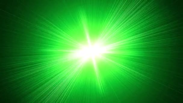 Işık Işınları Canlandırma Döngüsü Yeşil Çakra — Stok video