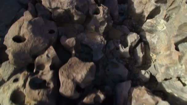 Volcanic Rock Formation Aerial Shot Volcano Eastern Sierra California Usa — Stock Video