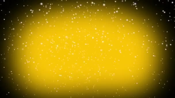 Copos Nieve Animación Loop Fondo Amarillo — Vídeo de stock