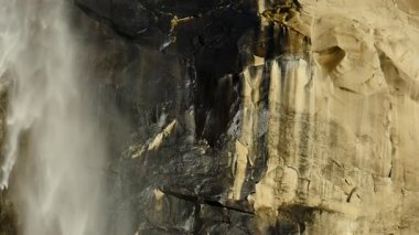 Yosemite Ulusal Parkı Bridalveil 96fps Yavaş Hareket Şelaleleri Kaliforniya ABD