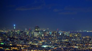 San Francisco Zaman Süreleri Hızlandırılmış Şehir Merkezi Marin Headlands Dusk California USA