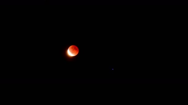 Eclipse Lunar 2014 Luna Nubes Abril — Vídeos de Stock