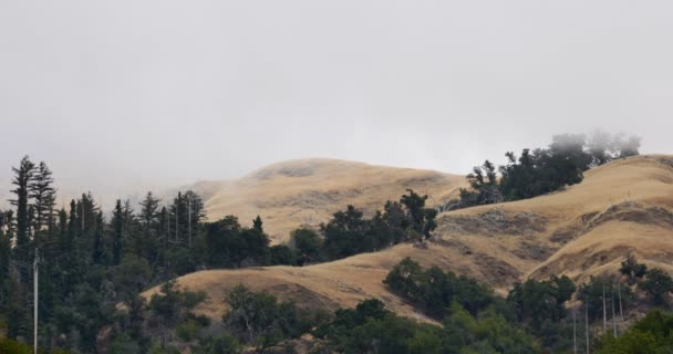 Big Sur Time Lapse Marine Layer Passing Hills Central California — Stock Video