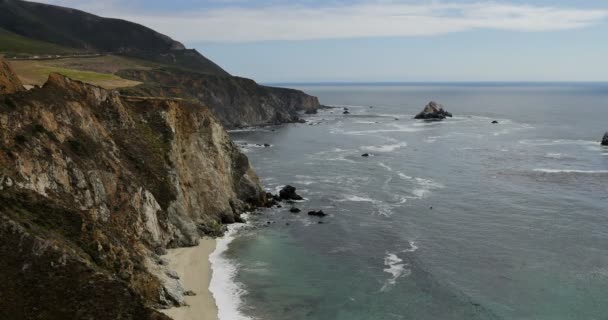 Big Sur Hazy Day Litoral Califórnia Central Eua — Vídeo de Stock