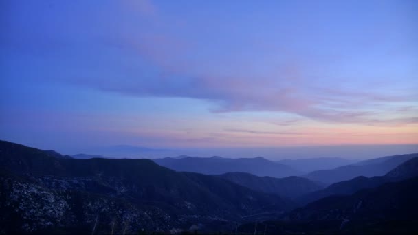 San Gabriel Mountains National Monument Sunset Hdr Time Lapse Magical — Stock video