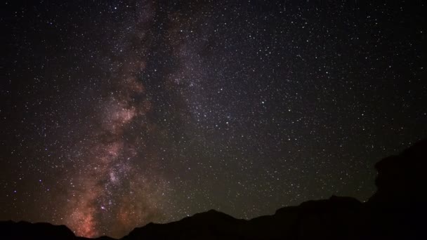 天の川銀河と流星群水星写真の時間遅れ Galaxy Core — ストック動画