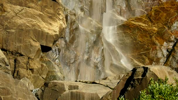 Yosemite National Park Bridalveil Fall 96Fps Slow Motion Wasserfälle Kalifornien — Stockvideo