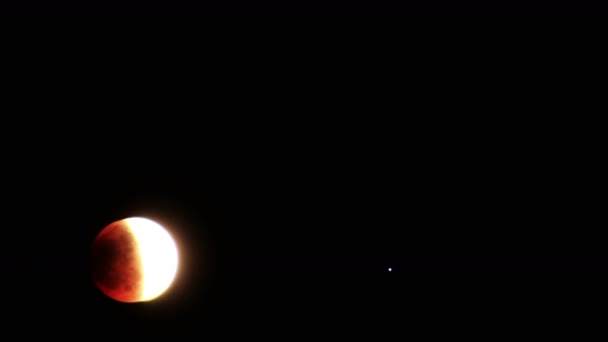 Lunar Eclipse 2014 Måne Och Moln April — Stockvideo