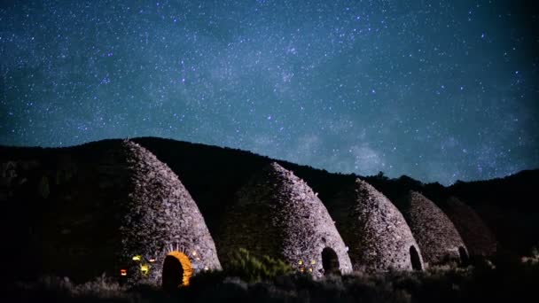 天の川銀河と流星群水星写真の時間遅れ Galaxy Core — ストック動画