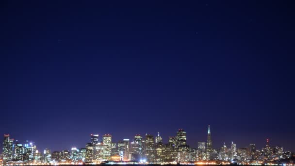 San Francisco Skyline Treasure Island Time Lapse Cityscape California Usa — стокове відео