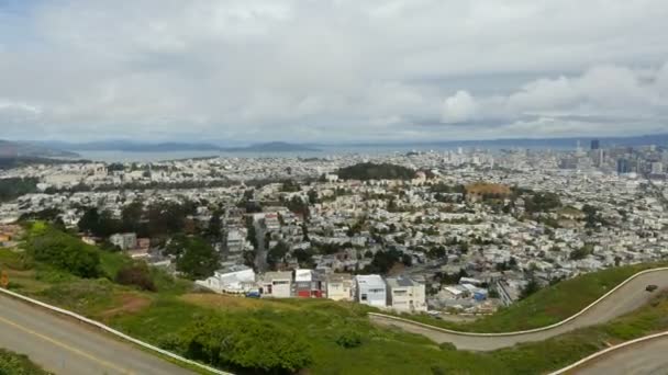 San Francisco Twin Peaks Daytime Lapse Dolly Pan California Usa — Stock video