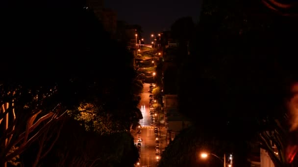 San Francisco Lombard Street Time Lapse Inclinación Hacia Abajo California — Vídeo de stock