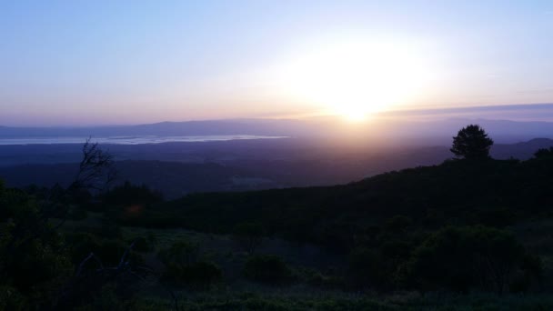 Soluppgång Santa Cruz Gräsmarker Time Lapse Kalifornien Usa Magisk Timme — Stockvideo