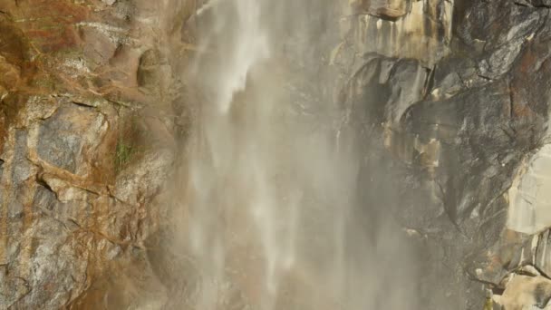 Parque Nacional Yosemite Queda Bridalveil Califórnia Eua — Vídeo de Stock