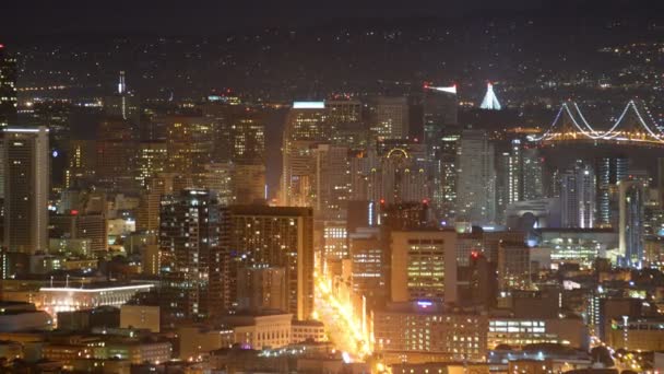 San Francisco Telephoto Cityscape Twin Peaks Time Lapse Downtown Zoom — Video Stock
