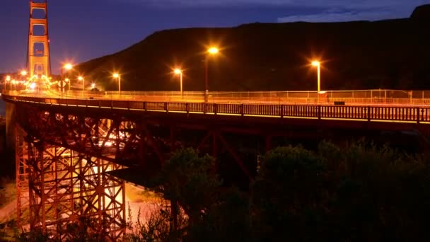 San Francisco Golden Gate Bridge Time Lapse Clouds Axis Dolly — Vídeo de Stock