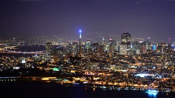 San Francisco Time Lapse Cityscape Centrum Från Marin Headlands Kalifornien — Stockvideo